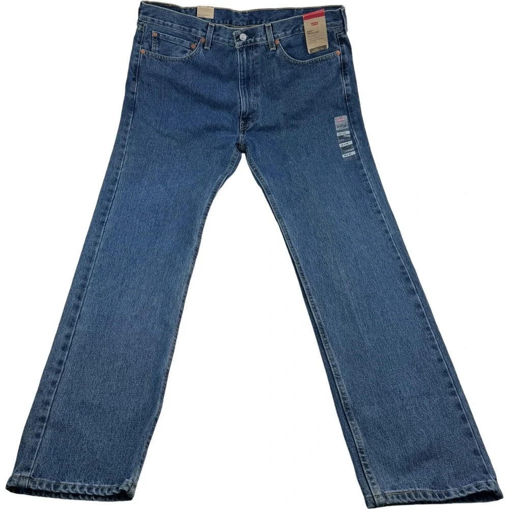 NWT Levi's Blue 505 Regular 5 Pocket Straight Leg Cotton Jeans Mens Size‎ 38X34